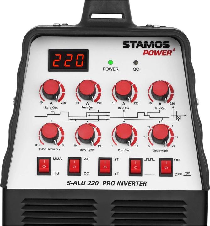 Produktbild Stamos WIG Schweissgerät Aluminium AC/DC Puls MMA 220 A Schlauchpaket 8 m 2T/4T