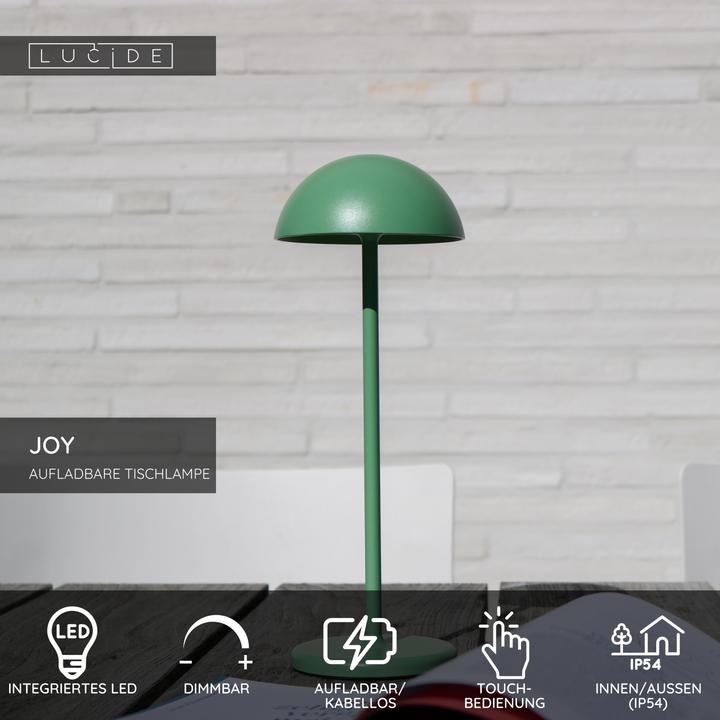 Image du produit Lucide JOY - Lampe de table extérieur - Ø 11,5 cm - LED Dim. - 1x1,5W 3000K - IP54 - Vert 15500/02/33 (215 lm)