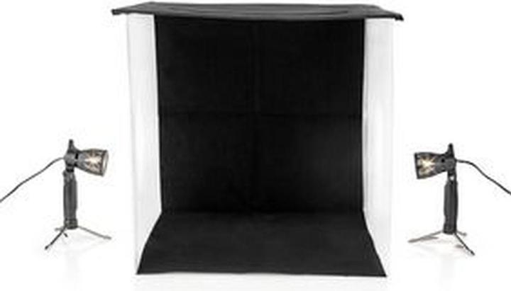 Produktbild Nedis Foto Studio Kit 400 lm Faltbar Hintergründe inkl. Tragetasche enthalten Schwarz (Reflektor)