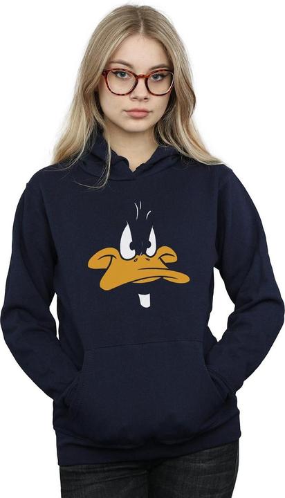 Immagine prodotto Looney Tunes Daffy Duck Big Face Felpa con Cappuccio Donna (XL)