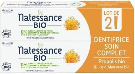 Produktbild Natessance Komplette Pflege Propolis Bio-Zahnpasta - 2er Pack (145 ml)