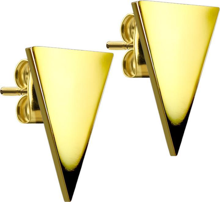 Image du produit Star Piercing Clou d'oreille doré triangulaire (sans laiton, Acier chirurgical 316L)