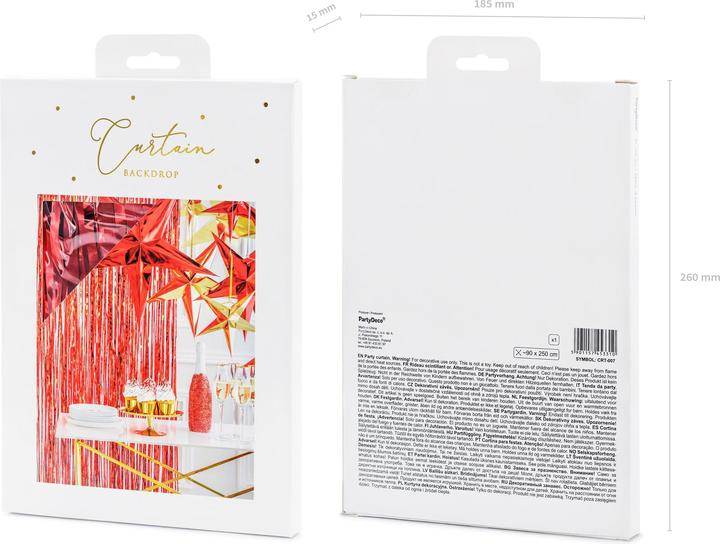 Produktbild Partydeco Partyaccessoire Vorhang 90 x 250 cm, Rot (1 Stück)