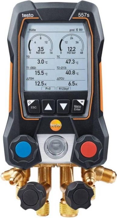 Actual product image Testo Refrigerant meter 557s vacuum set with charging hoses