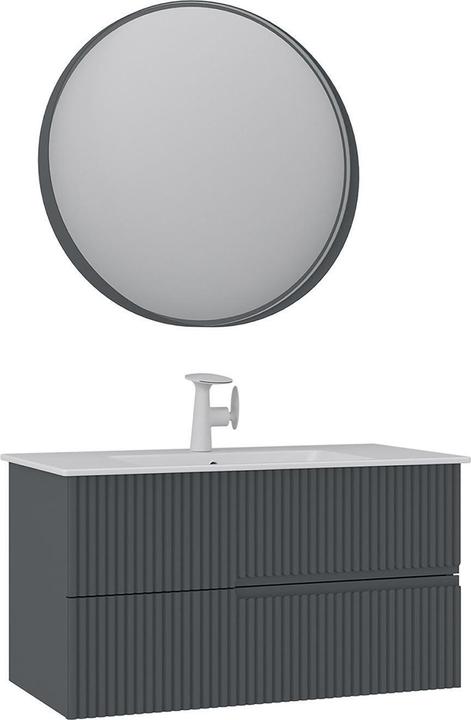 Produktbild Homitis Moonlight 90 v2 Bathroom Cabinet With Sink & Mirror Set (2 Pieces)
