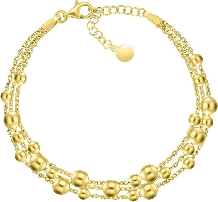 Immagine prodotto Brilio Argento - Bracciale triplo placcato oro con perline BRC117Y