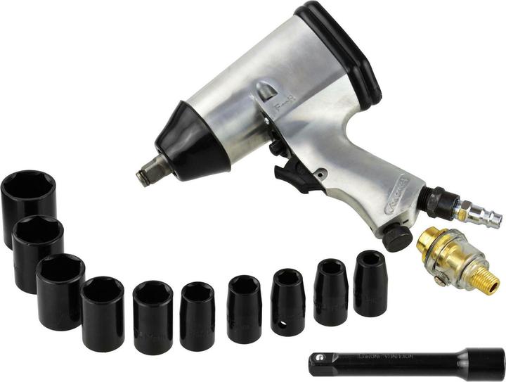 GEKO Druckluft-Schlagschrauber 1/2 mit Muttern, 15er-Satz