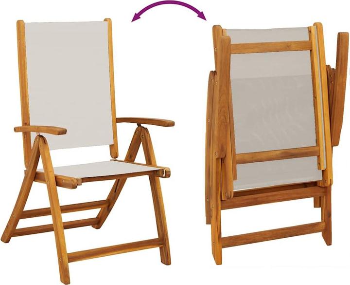 Actual product image vidaXL Garden furniture dining set garden set 9-piece solid wood acacia textilene (160 cm)