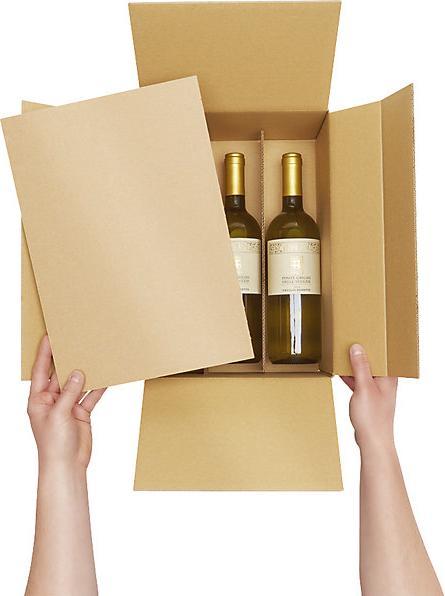 Immagine prodotto kaiserkraft Scatola per bottiglie di vino, sdraiata (6 x)