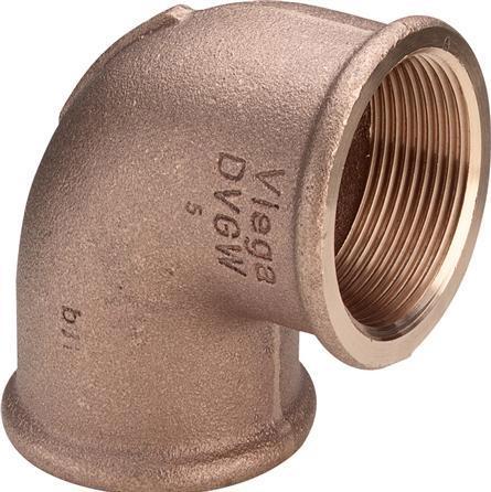 Viega Vinkel 1 1/2" rødgods 90 grader muffe/muffe (Angled connection)