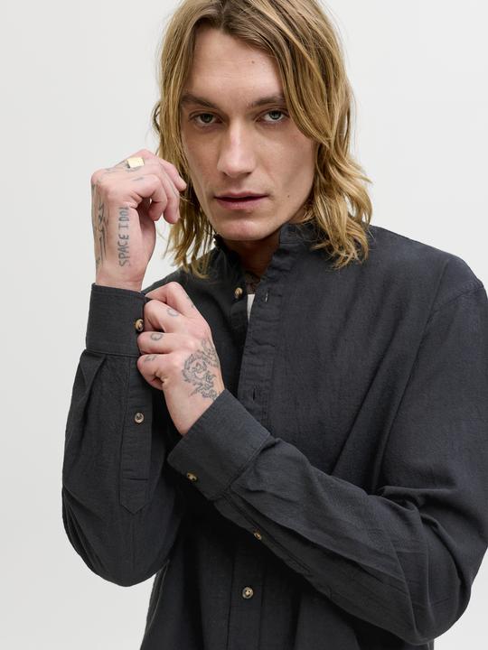 Actual product image Jack & Jones Jjesummer Linen Blend Band Shirt L/S Sn (XL)