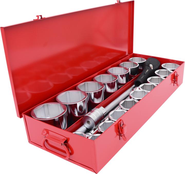 Actual product image KS Tools 1" socket set, 22 pieces, reversible