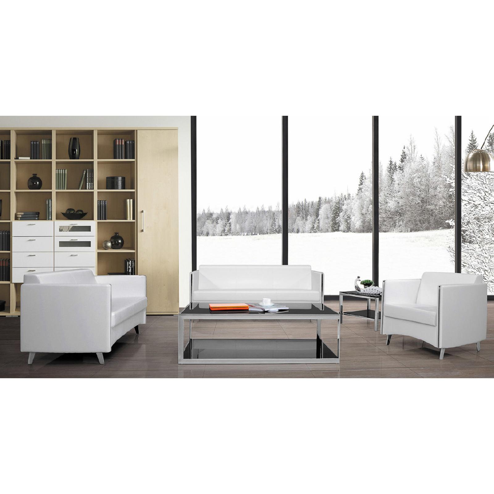 Thumbnail - Jet-Line, Sofa, Bürosofa Sidney weiss 3-Teilig (2-Sitzer)