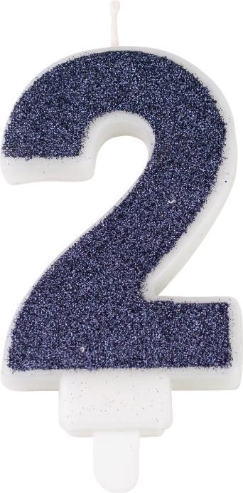 Navy blue number candle 2