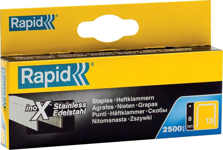 Produktbild Rapid Typ 13 Feindrahtklammer 8 mm Edelstahl (2500 x)