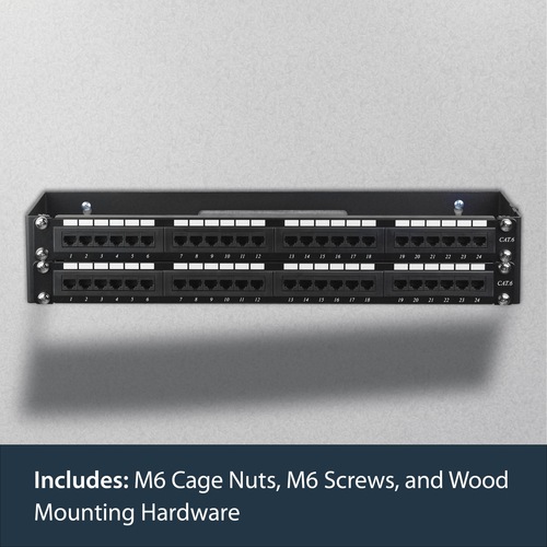Actual product image StarTech 2U 48,26cm 19inch patch panel bracket with hinge for wall mounting