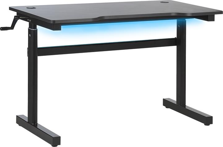 Actual product image Beliani Gaming table black 120 x 60 cm RGB LED lighting manually adjustable DURBIN