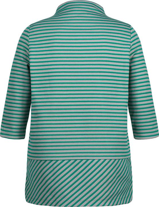 Actual product image Ulla Popken Glitter Stripe Mixed Direction Stretch Knit Top (46, 48)