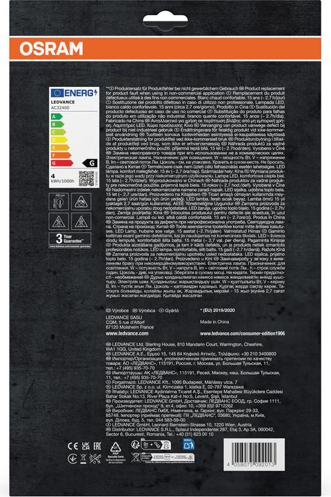 Produktbild Osram Vintage 1906 Led Classic Globe (E27, 5 W, 300 lm, 1 x, G)