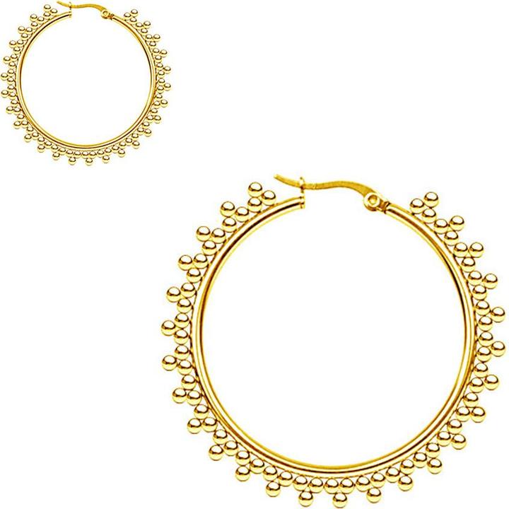 Image du produit Star Piercing Boucles d'oreilles boules dorées triangles (Laiton)