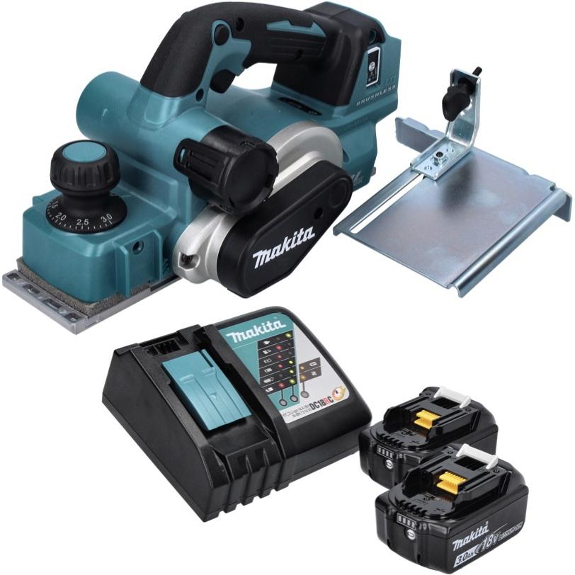 Thumbnail - Makita, Hobelmaschine, DKP 181 RF Akku Hobel Falzhobel 82 mm 18 V Brushless + 2x Akku 3,0 Ah + Ladegerät