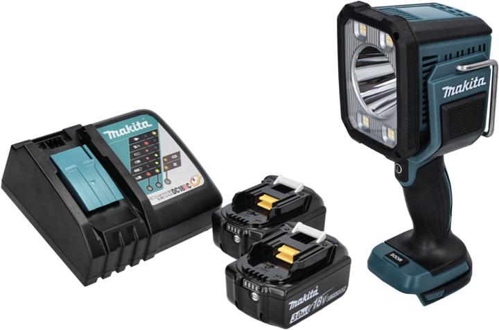 Produktbild Makita DML 812 RF Akku LED Handstrahler Taschen Lampe 18 V 1250 lm + 2x Akku 3,0 Ah + Ladegerät (1250 lm)