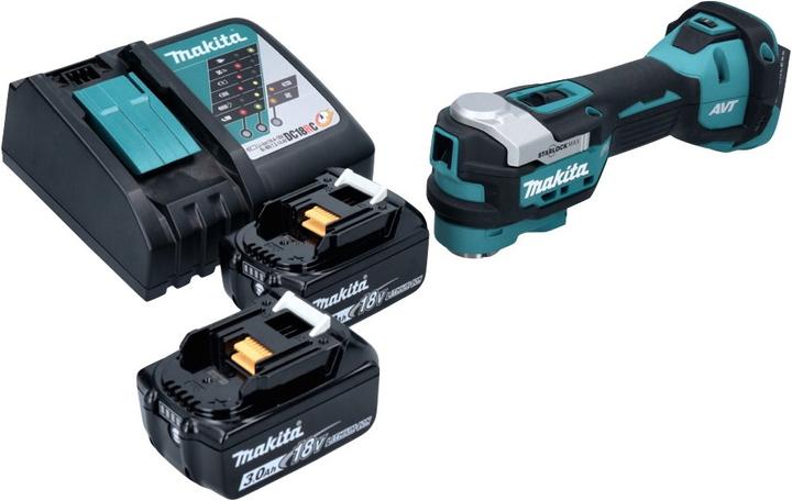 Actual product image Makita DTM 52 RF Battery multifunction tool 18 V Starlock Max Brushless + 2x battery 3.0 Ah + charger