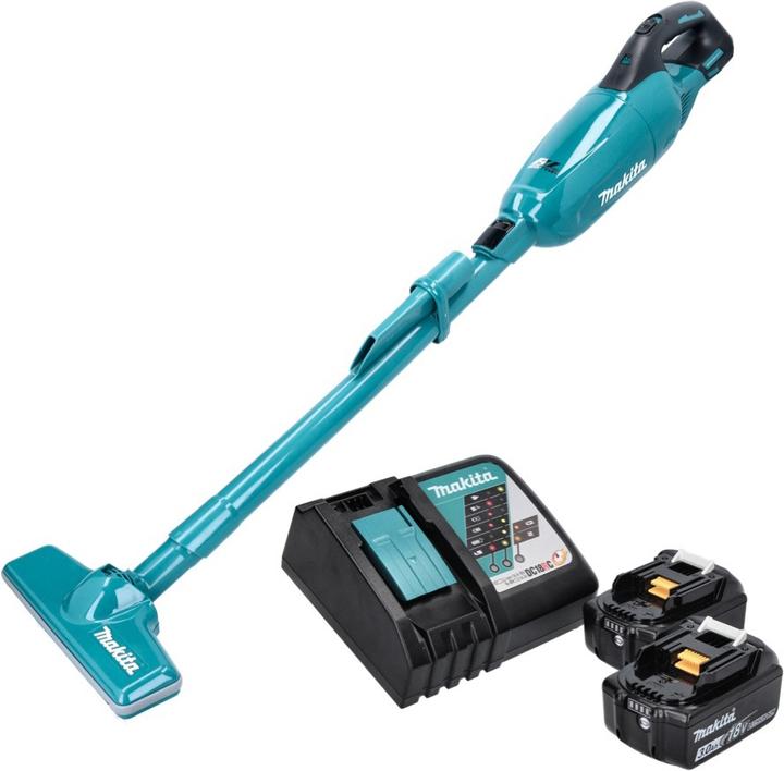 Immagine prodotto Makita DCL 280 FRF Aspirapolvere a batteria 18 V Brushless + 2x Batteria 3,0 Ah + Caricabatterie