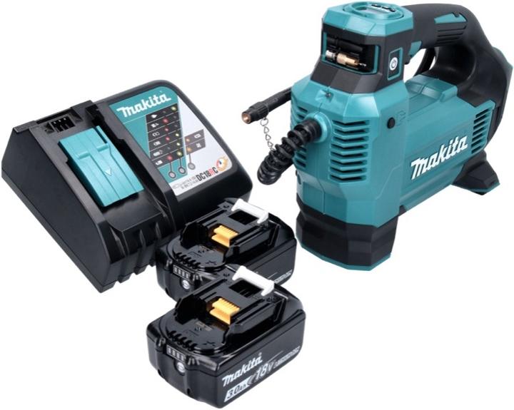 Actual product image Makita DMP 181 RF Battery compressor 18 V 11.1 bar + 2x battery 3.0 Ah + charger (11.10 bar)