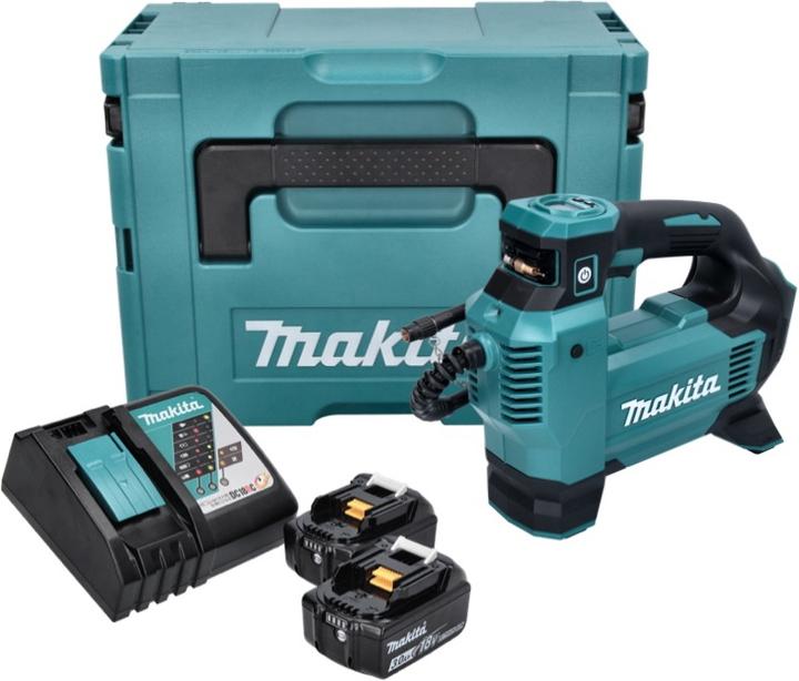 Immagine prodotto Makita DMP 181 RFJ Compressore a batteria 18 V 11,1 bar + 2x batteria 3,0 Ah + caricatore + Makpac