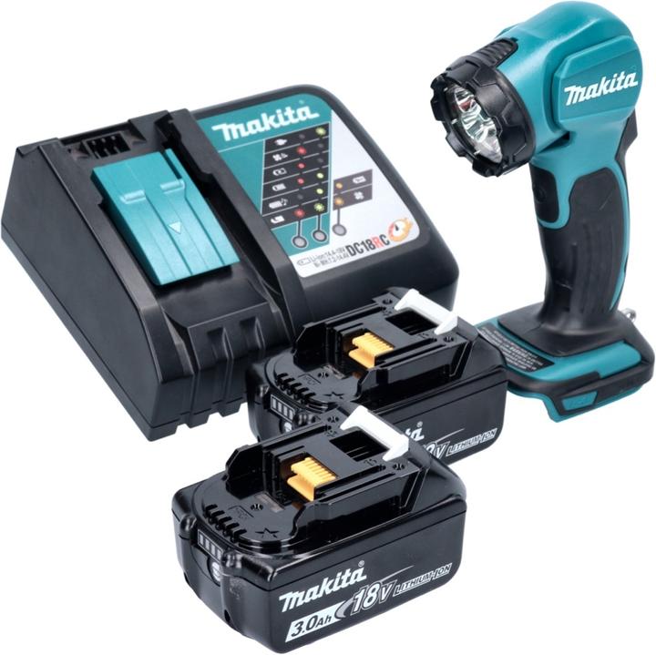 Actual product image Makita DEADML 815 RF LED battery hand lamp 14,4 - 18 V 160 lm + 2x battery 3,0 Ah + charger (160 lm)