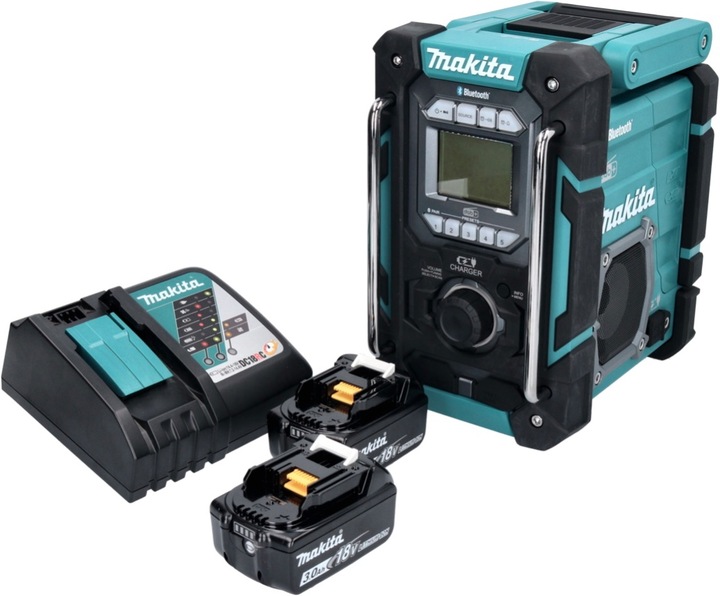 Produktbild Makita DMR 301 RF Akku Baustellenradio 12 V max. - 18 V DAB / DAB+ / Bluetooth + 2x Akku 3,0 Ah + La (AM, FM, DAB+, DAB, Bluetooth)