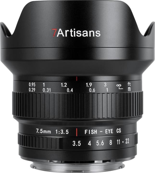 Immagine prodotto 7artisans Lunghezza focale fissa 7,5 mm F/3,5 Ultra Wide APS-C - Canon EF (Canon EF, APS-C / DX)