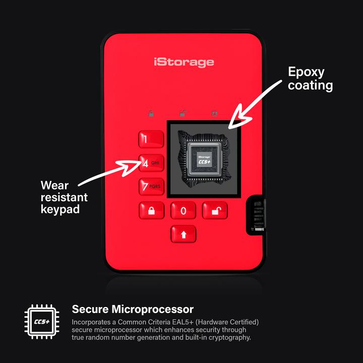Image du produit iStorage diskAshur2 SSD 16TB - Rouge (16 To)