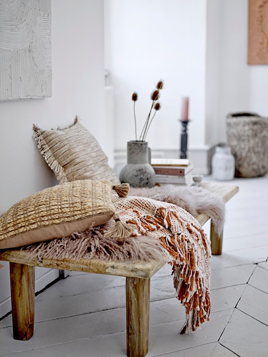 Actual product image Bloomingville Febbie Cushion, Nature, Cotton (45 x 45 cm)
