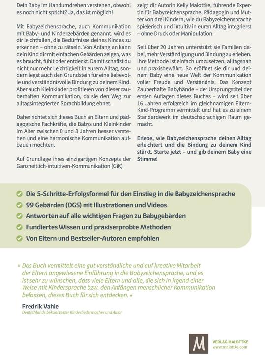 Produktbild Zauberhafte Babyhände - Wie ganzheitliche Kommunikation mit Babyzeichensprache gelingt (Deutsch, Andy Malottke, Jurek Malottke, Kelly Malottke, 2022)