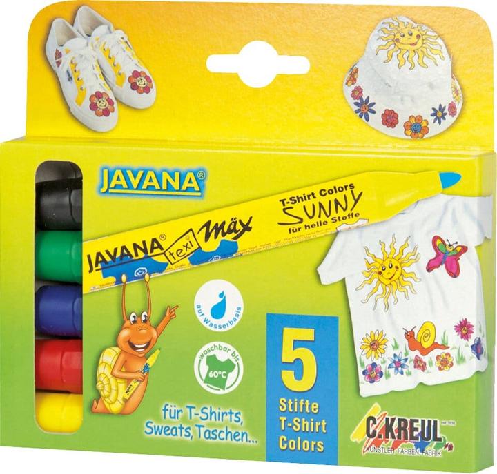 Image du produit Kreul Texi mäx, kit de 5 couleurs (Rouge, Vert, Noir, Jaune, Bleu, 4 mm, 5 x)