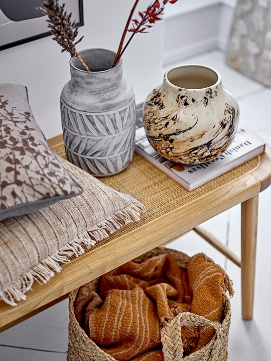 Actual product image Bloomingville Nomi Cushion, Grey, Linen (45 x 45 cm)