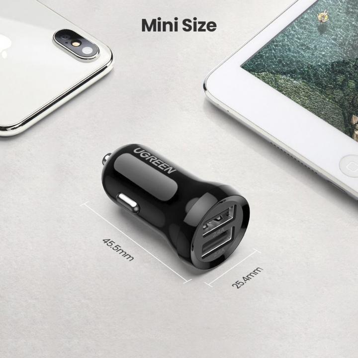 Produktbild Ugreen car charger ED018, 2x USB, 24W (black)