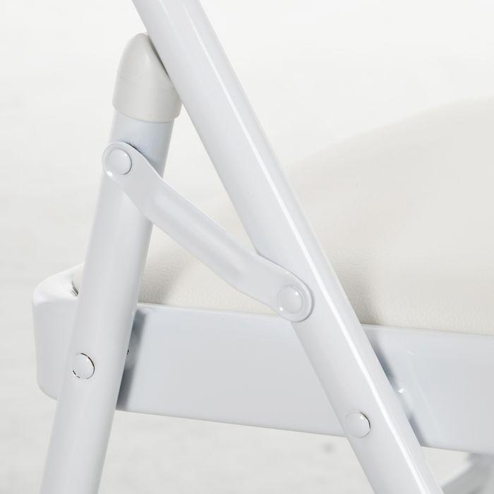 Immagine prodotto Swisshandel24 Klappstuhl Klappbar Campingstuhl mit Gepolsteter Rückenlehne für Gäste, Weiss