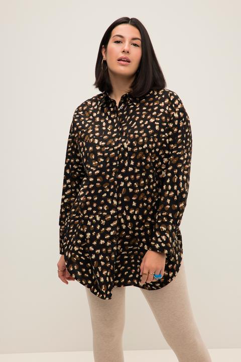 Immagine prodotto Studio Untold Camicia dal taglio oversize con collo da camicia, maniche lunghe e stampa leopardata (46, 48)