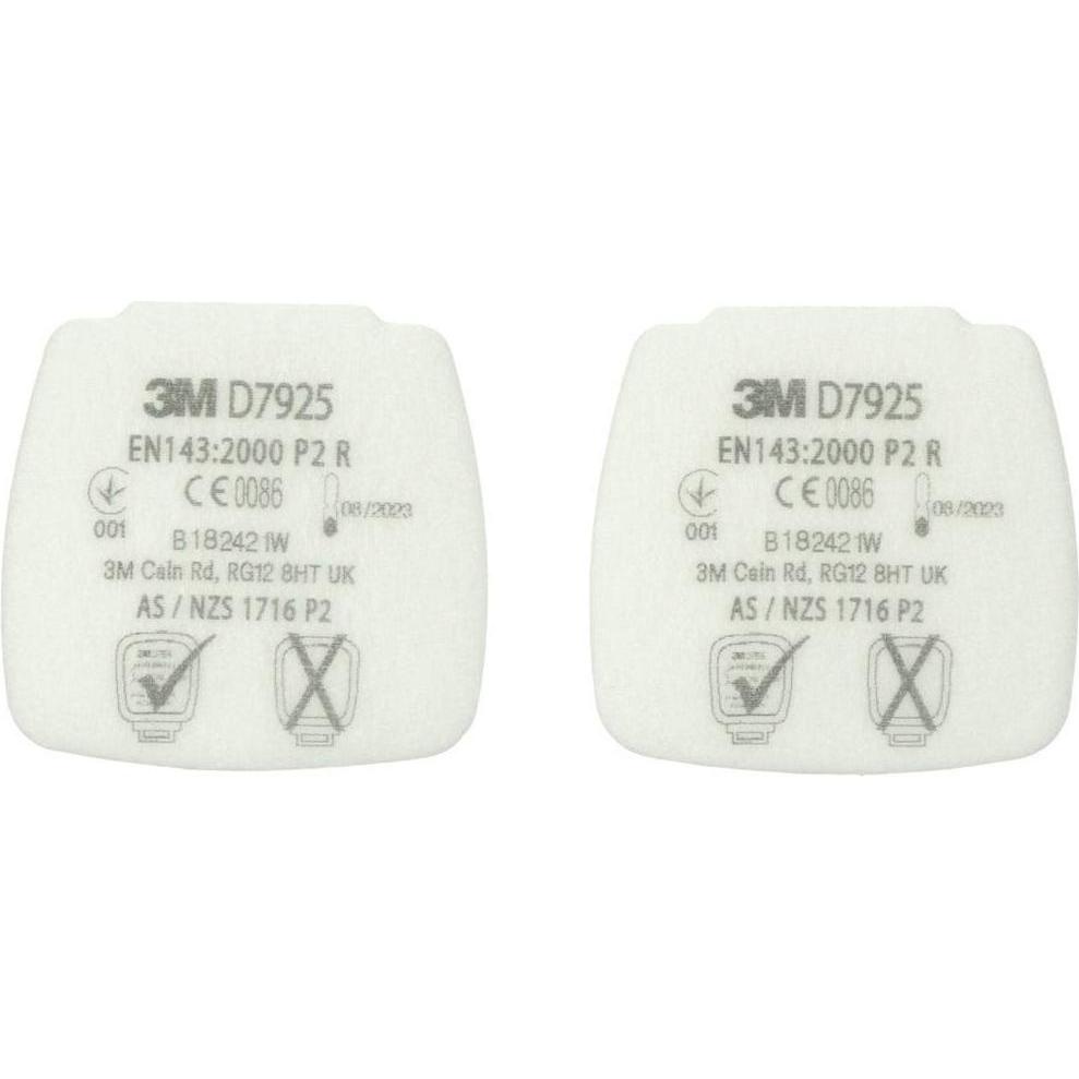 3M, Atemschutzmaske, Secure Click Partikel-Einlegefilter D7925 P2 R D7925 4 St. (P2 R, 1 x)