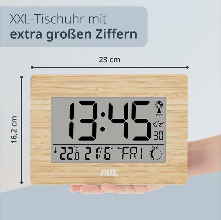 Actual product image ADE Radio-controlled alarm clock CK 1702, functions: Snooze function, Alarm