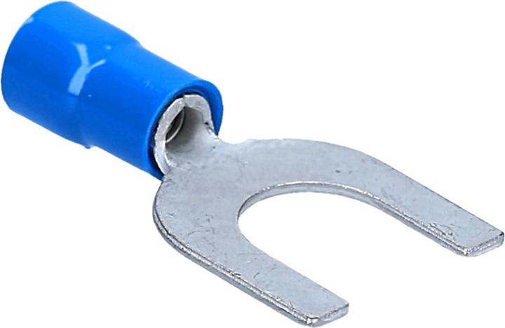 Produktbild Kalitec 100 Stück GKSBU4 Kabelschuhe Gabelkabelschuhe 1,5-2,5mm² I blau teilisoliert I PVC Kragen U4