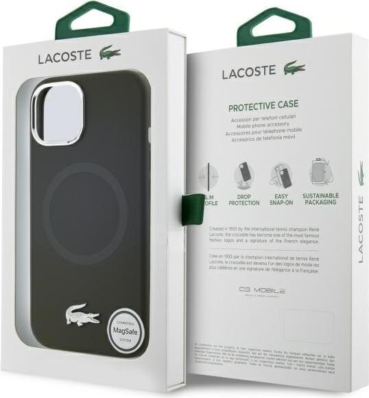Image du produit Lacoste LCHMP15SSMAB iPhone 15 6.1" khaki hardcase Silicone Croco Logo MagSafe (Apple iPhone 15)