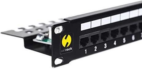 Netrack 104-01 patch panel 19 24-jungtys cat. 5e UTP, with shelf (U/UTP, CAT5e)