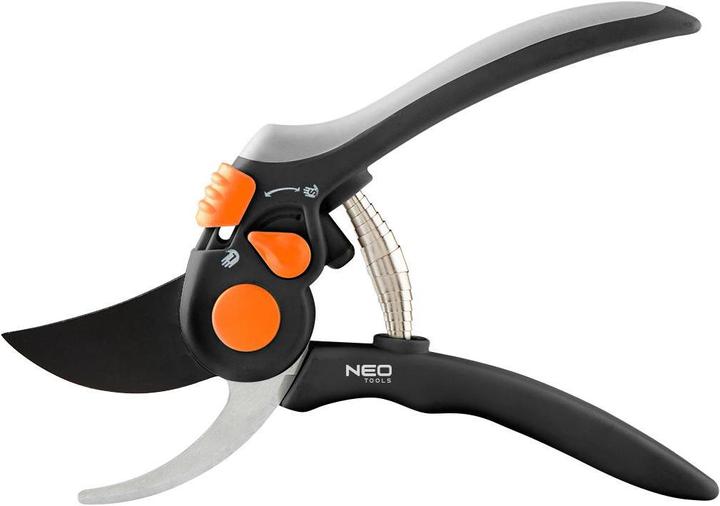 Neo Tools 200 mm bypass secateurs, range up to 18 mm, adjustable distance