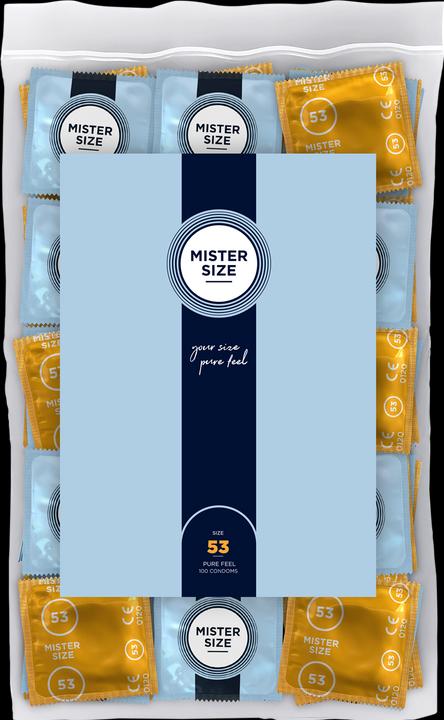 Produktbild Mister Size 53 mm Kondome, 100 Stück, Naturkautschuklatex, extra dünn, silikonbefeuchtet (100 Stk.)