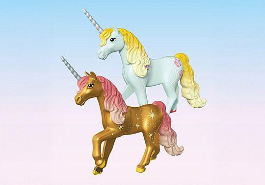 Actual product image Playmobil Cosy fairy home with golden unicorn and stable