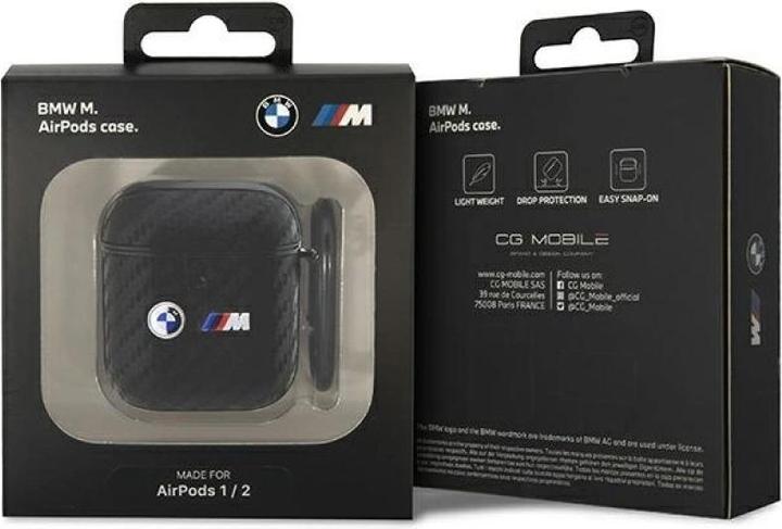 Actual product image BMW BMA2WMPUCA2 AirPods 1/2 cover czarny/black Carbon Double Metal Logo